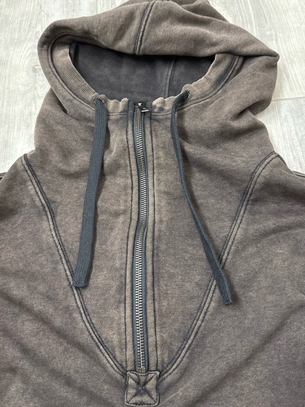 Ladies Vitality soft cropped Hooded Half-Zip Sweatshirt - Picture 4 of 7